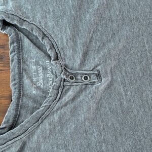 Lucky Brand Venice Burnout Gray Distressed Henley Shirt Size XL